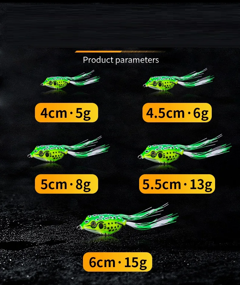 Soft Frog Fishing Lures Double Hooks Top water Ray Frog Artificial Minnow Crank Soft Bait fishing tackle