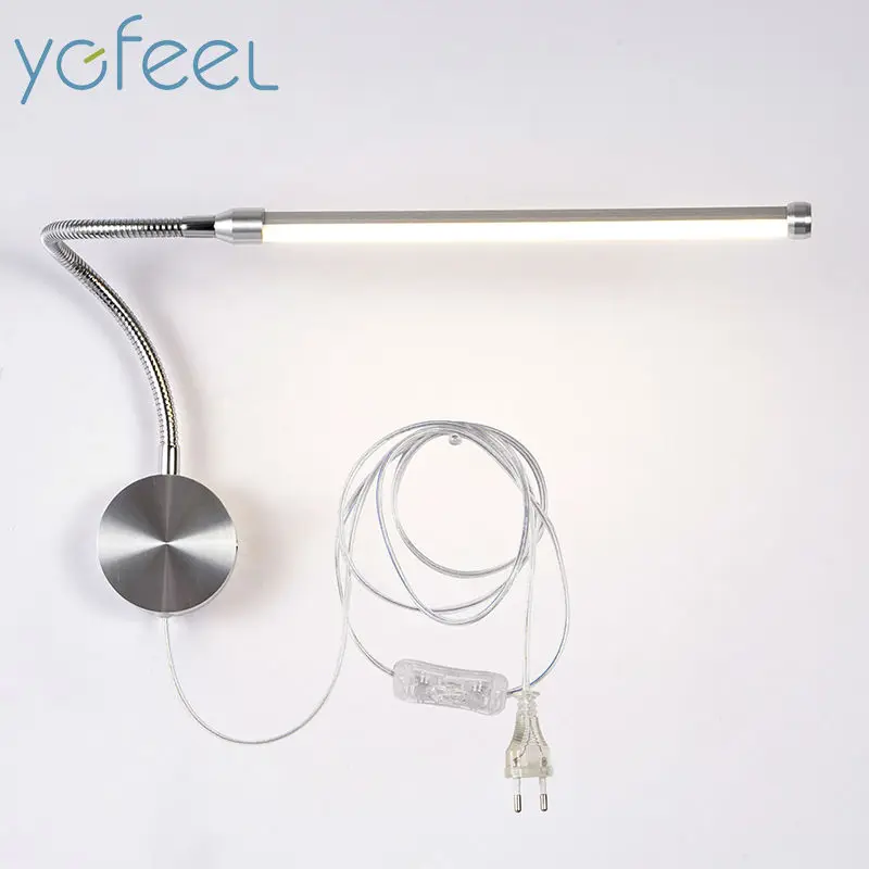 [YGFEEL] 6W LED Wall Lamps With European Plug / American Plug Indoor Bedroom Bedside Lamp Study Reading Lighting AC90-260V