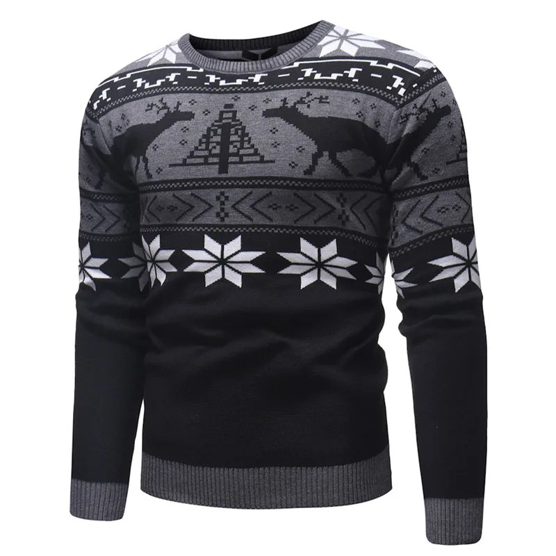 LetsKeep Уродливый Рождественский мужской свитер с принтом оленя, Мужской пуловер, свитера, зимняя Рождественская одежда с круглым вырезом для мужчин, европейский размер, MA551
