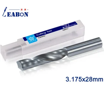 

LEABON ORUID 10pcs 3.175x28mm Single Flute CNC Router Bits One Flute Spiral End Mills Carbide Milling Cutter for woodworking
