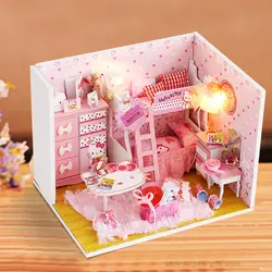 DIY 3D здания кукольный домик Творческий игрушечные лошадки сладкий красота миниатюрный собрать наборы с Funitures для ребенка фестиваль
