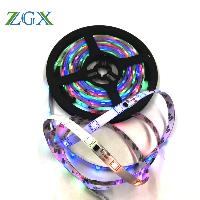 ZGX полноцветный WS2811 5050 RGB Светодиодные ленты свет декора Тира ленты лампы neon lights ip Водонепроницаемый диода ленты 12 V адаптер Комплект