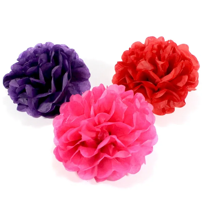 

1PCS 4/6/8/10/12 inch Tissue Paper Pom Poms DIY Creative Craft Paper Flower Balls For Birthday Wedding Home Decorations