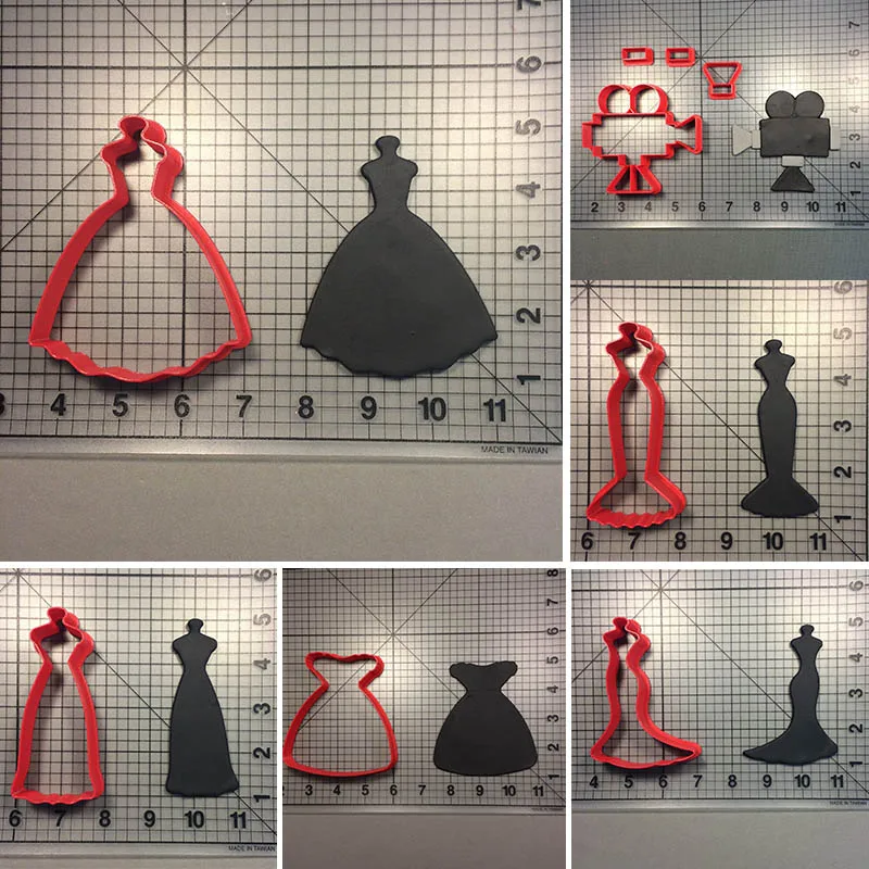 Красивое свадебное платье резак для печенья на заказ 3D печатные помадные кексы