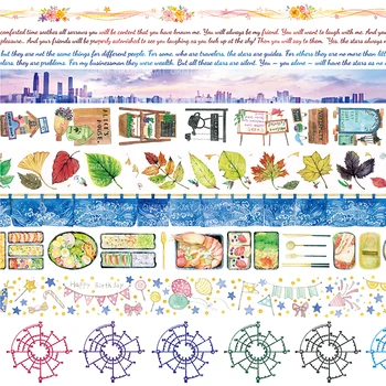 

5 pcs/lot DIY Japanese Paper Decorative Adhesive Tape Cartoon Japanese characters Washi Tape/Masking Tape Stickers mt52