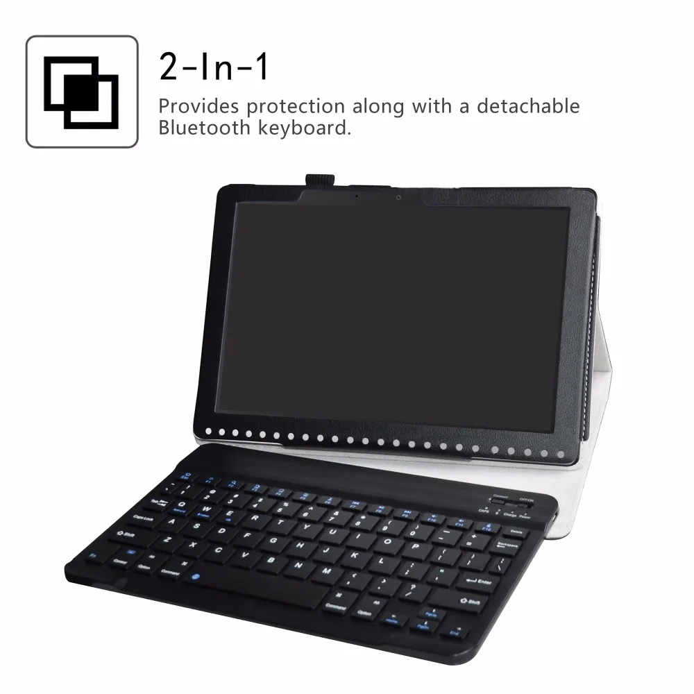 For 10.1" Acer Iconia One 10 B3-A50 Tablet Removable Bluetooth Keyboard case,Portable Folding stand Pu Leather Case