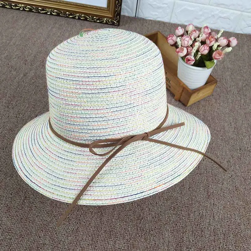 Летняя женская шляпа Солнцезащитная головные уборы уличные пляжные Соломенная шляпка модные повседневные кепки в рыбацком стиле