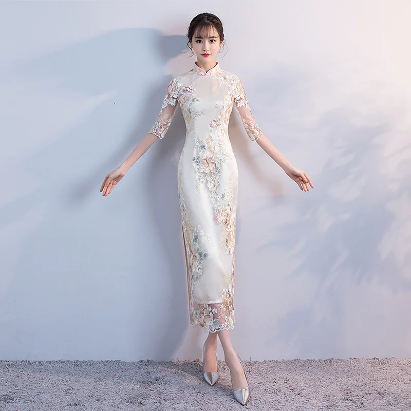 Сексуальное модное свадебное платье Cheongsam Восточное вечернее китайское