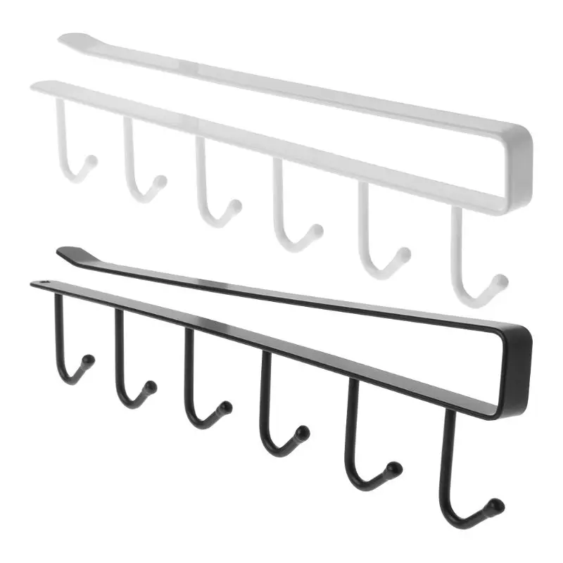 

Iron 6-hooks Storage Rack Wardrobe Organizer Hanger Cupboard Hanging Hook Shelf