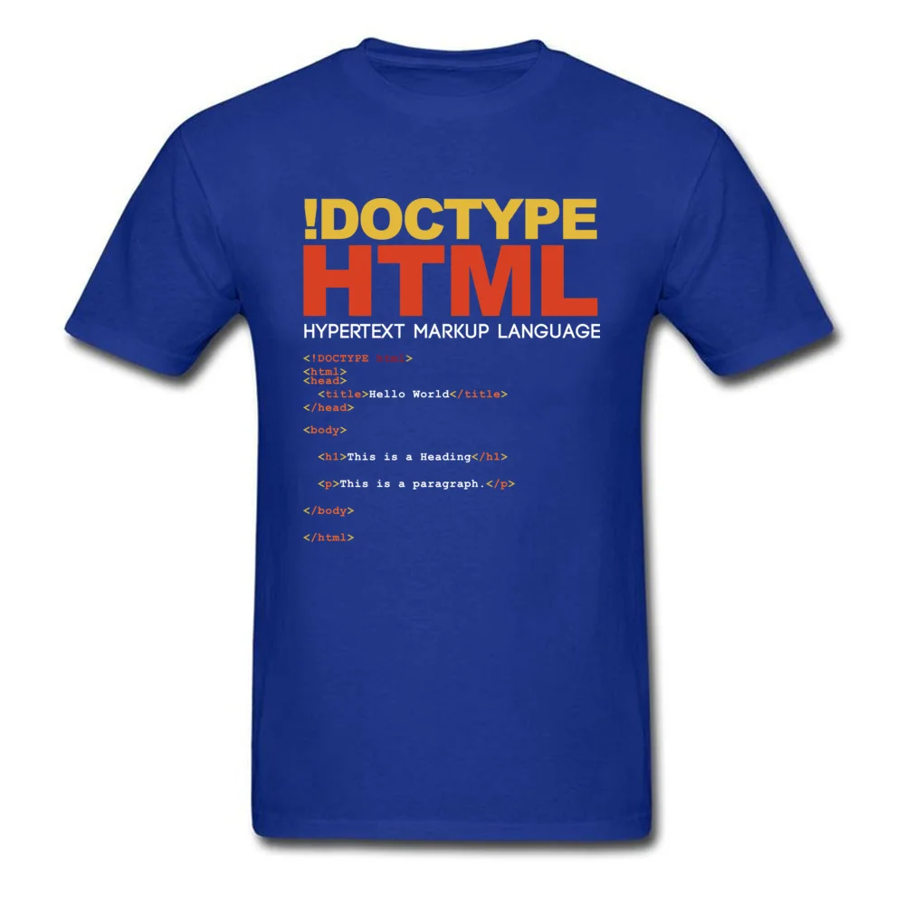 GroupCasual Short Sleeve Tops Tees Father Day Cute Crew Neck 100% Cotton Tops Shirts Men's T-Shirt HTML  Drop Shipping HTML blue