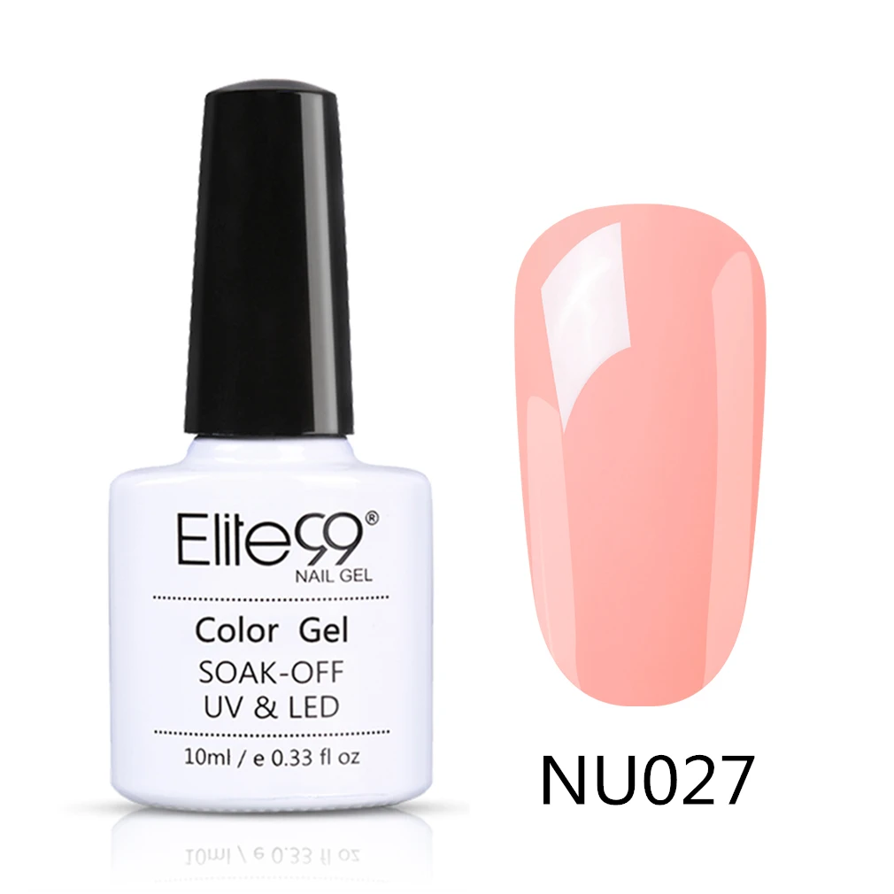 Elite99 10 мл телесный цвет Гель-лак дизайн ногтей маникюр замочить от полу Perment эмаль УФ-гель для ногтей лак - Цвет: NU027