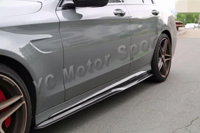 Acessórios do Carro de Fibra de Carbono Apto para 2020-2020 Estilo Saias Laterais W205 C63 Sedan Lado Saia Enfeite Inserir Oem mb 8 Automóveis e motos