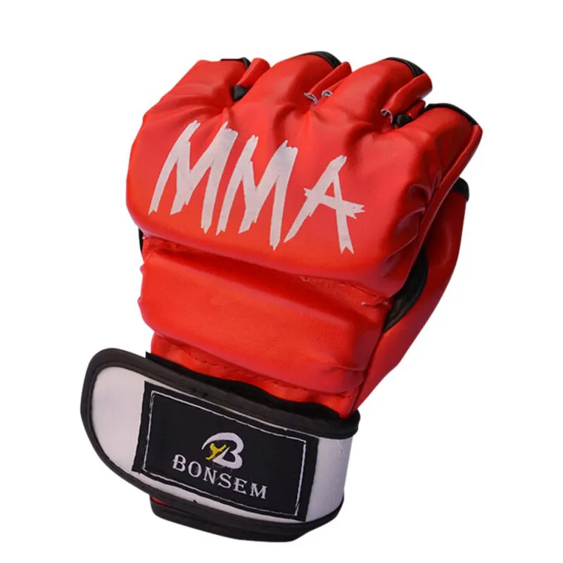 Боксерские перчатки из искусственной кожи для мужчин и женщин Черное красное