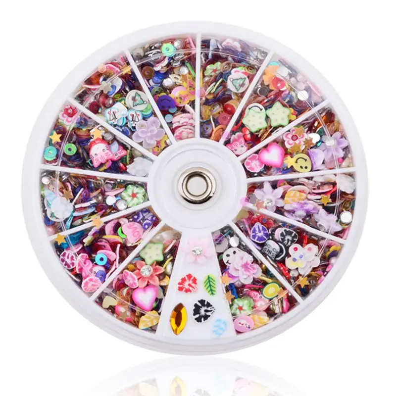 

1 Wheel 3D Design Nail Art Decoration Fruit Fimo Slices Polymer Clay DIY Slice Decor Nail Sticker Tips Jewelry Nails Accessories
