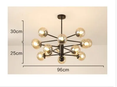 Лофт минималистичные люстры MODOU стеклянный светодиодный ретро лампы художественное украшение абажур подвесной светильник лампа светильники - Цвет корпуса: 15heads