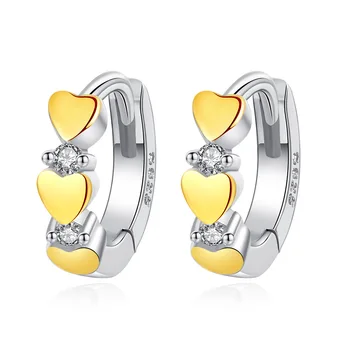 

XIYANIKE 925 Sterling Silver Korean Style Earrings New Simple Trendy Heart-shaped For Women Small Ear Hoops Fine Jewelry Gift