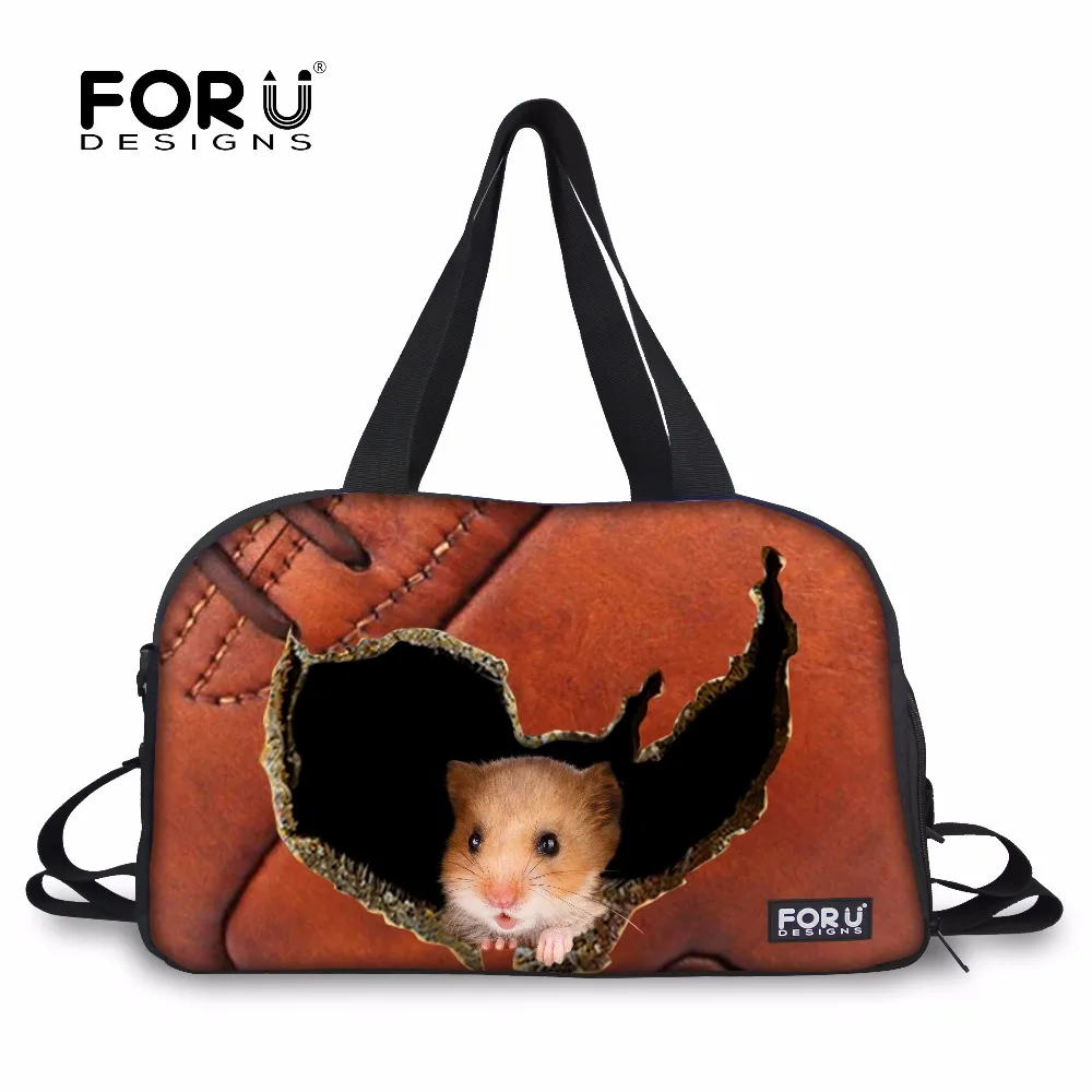 

FORUDESIGNS 3D Luggage Travel Bags for Women Men Travel Bag Female Duffel Tote Large Canvas Hamster Bags Girls Shoulder Handbag