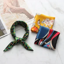 1 шт. 50*50 см элегантный женский Шелковый Атласный маленький квадратный шарф Ретро Повязка На Голову Повязка на голову браслеты платок бандана