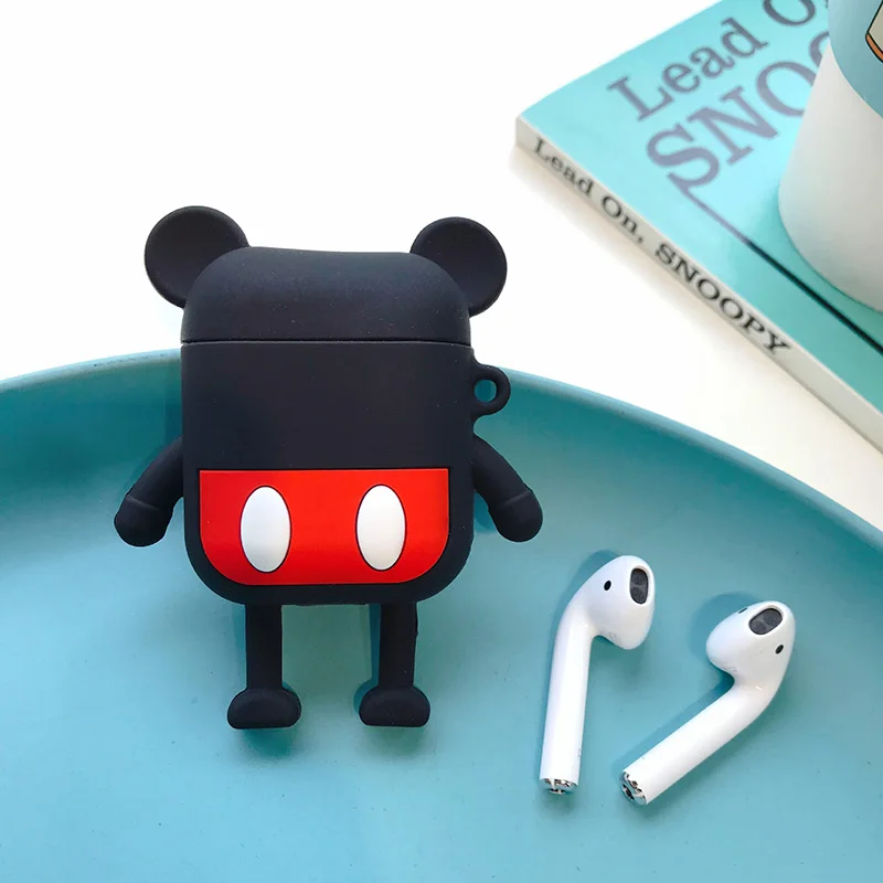 Силиконовый чехол с 3D рисунком Минни для Apple AirPods, милый чехол с Bluetooth для наушников, чехол для Airpods, защитный чехол - Цвет: 1