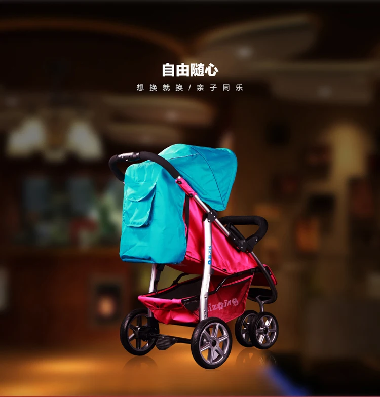 Брендовая детская коляска для кукол, многофункциональная трехколесная коляска с высоким пейзажем