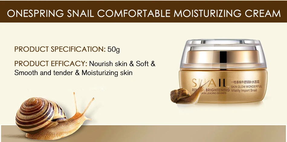 Snail Moisturizing Face Cream Remove Age Spot Scar Pigment Whitening Anti Wrinkle Cream Beauty Miracle Glow Day& Night Cream