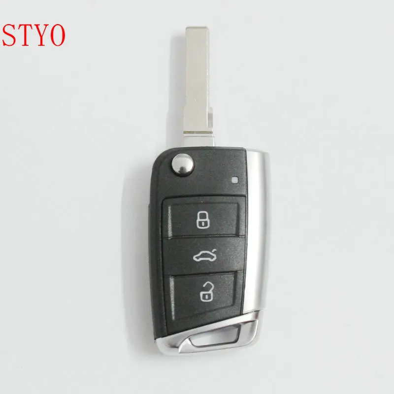 

STYO 3 Buttons Modified Folding Flip Remote Car Key Cover Case Fob Shell For VW Golf 7 MK7 Octavia A7 superb Seat No Logo