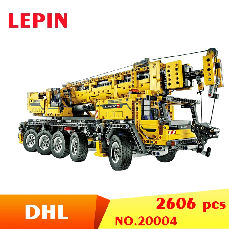 

LEPIN 20004 2606Pcs Technic Motor Power Mobile Crane Mk II Model Building Kits Blocks Bricks Christmas Gift Toy 42009 DHL