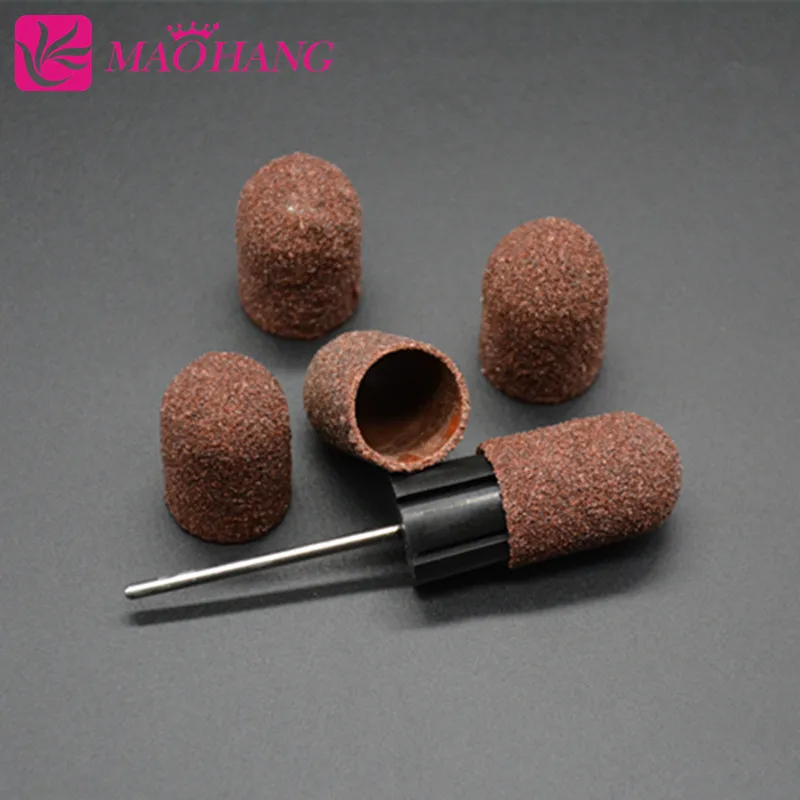 

MAOHANG 16*25mm size 5pcs nail sand band caps or 1pcs rubber mandrel for electric manicure drill accessory remove foot callus