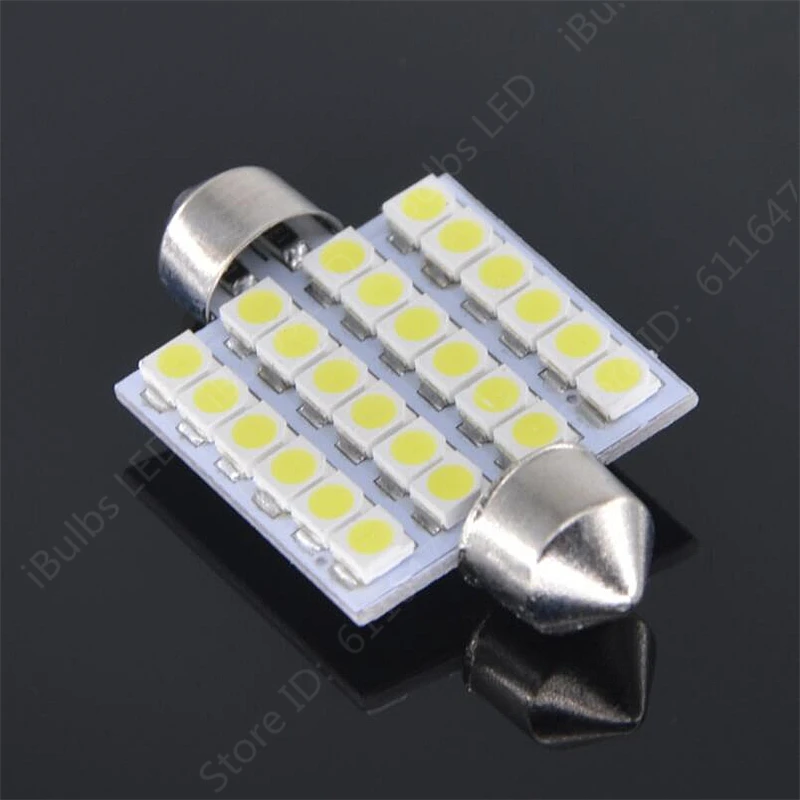 100 шт. Лидер продаж 39 мм 24 SMD 3528 светодиодный Авто C5W Festoon номерной знак укрыты внутренной сводной карта индикатора лампы для фар, DC12V