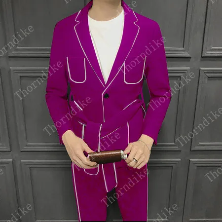Светло-розовый последние конструкции пальто брюки мужской костюм Slim Fit 2 шт. мужские свадебные костюмы Жених вечерние смокинги блейзер