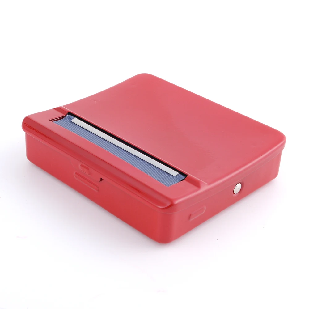 

8pcs/lot New Red Metal Cigarette Case Rolling Machine Case Box Smoking Pipe Rolling Machine For 70mm Rolling Paper