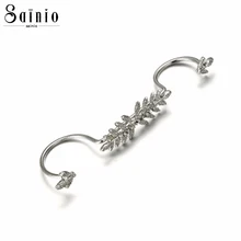 

Sainio Leaf Opening Rings Crystal Rhinestone Leaves Double Circles Rings Fashion Jewelry Accessory For Women Finger Ring