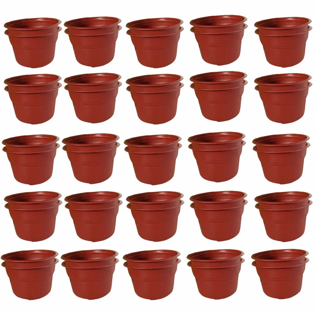 VICTMAX 50 шт. круглые двухцветные пластиковые цветочные горшки для питомника садовые растения для выращивания растений горшок для посадки украшения сада