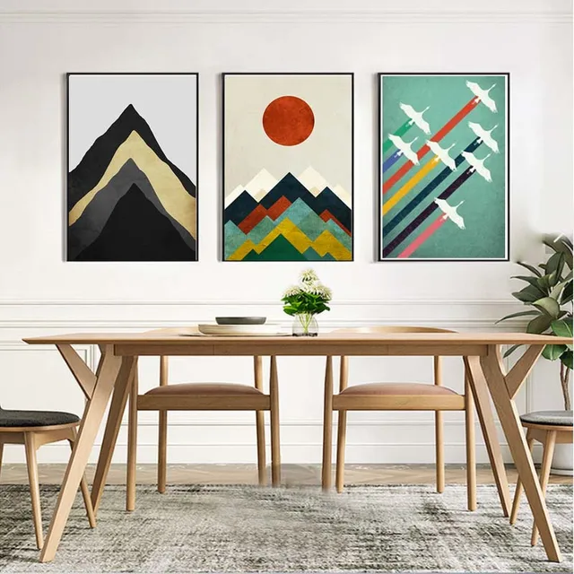 Modern Nordic Minimalist Art Canvas print Painting magnificent scenery
