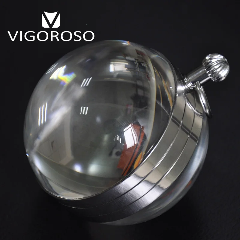 Antique Luxury Desk Table Clocks Big Ball Magnifying Glass Skeleton Back Wind up Mechanical Pocket Watch Retro Vintage Watches