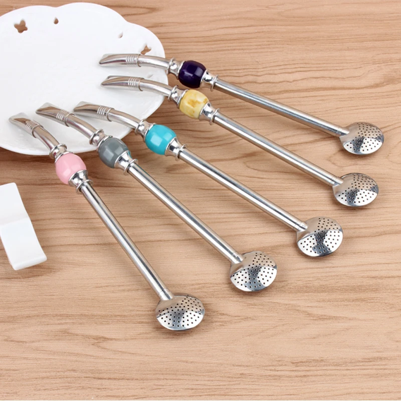 Stainless Steel straws Yerba Mate Tea Bombilla Gourd
