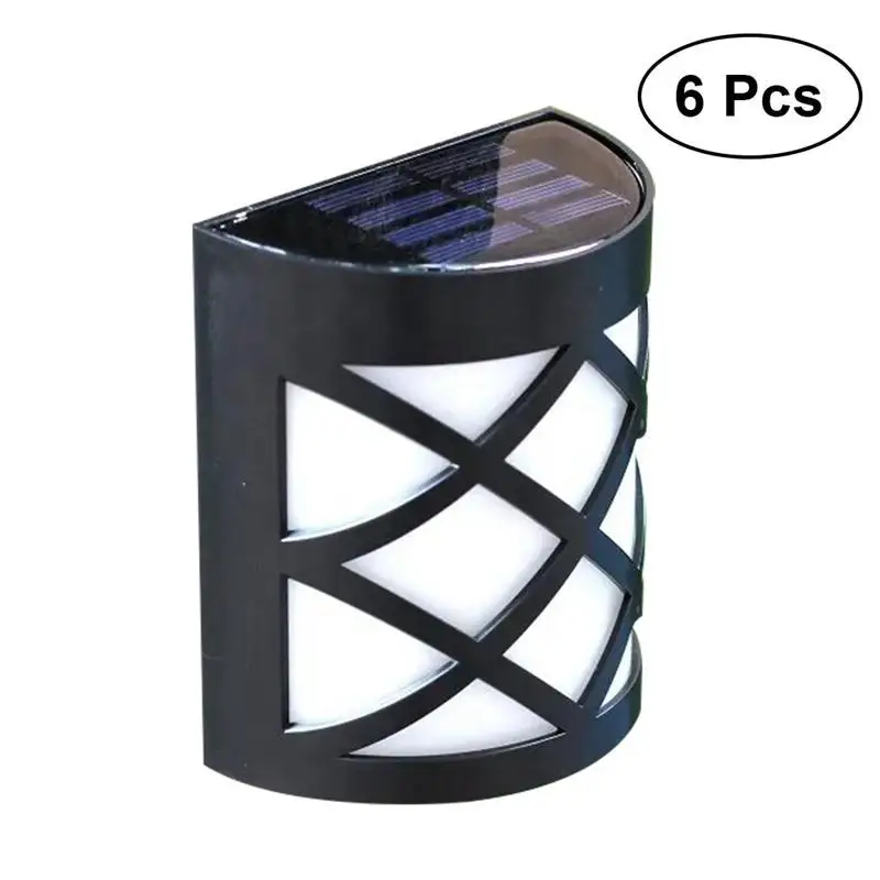 

6 PCS Outdoor Wall Mounted LED Solar Lights Semi Circle Solar Wall Light Waterproof Solar Garden Lights Fence Lights Outdoor