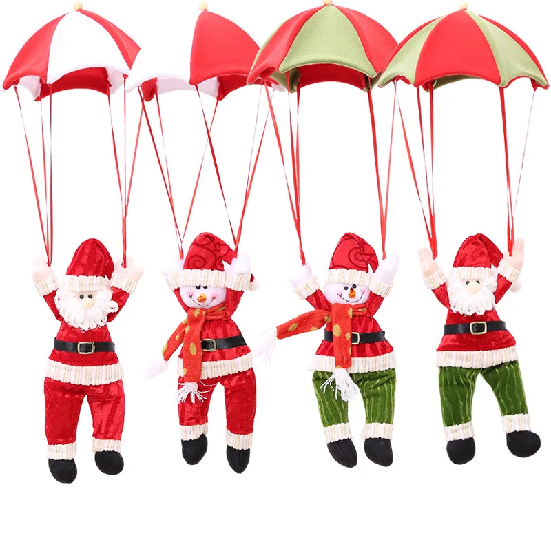 Santa Claus Snowman Parachute For Christmas Tree Santa