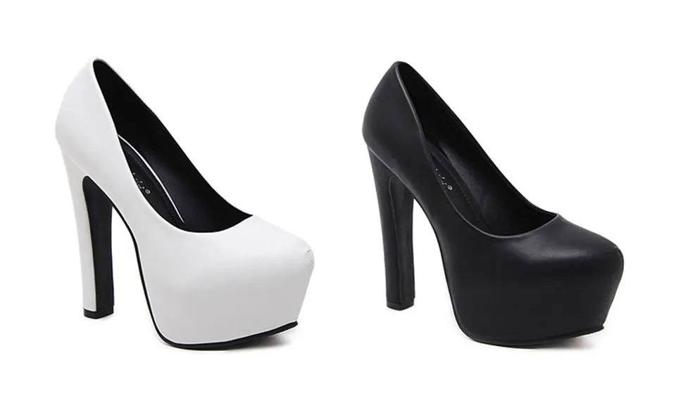 NIUFUNI/женские туфли-лодочки на платформе и высоком каблуке; женская обувь из искусственной кожи; цвет черный, белый; обувь на платформе и высоком каблуке; рабочие туфли-лодочки на толстом каблуке; модельные туфли