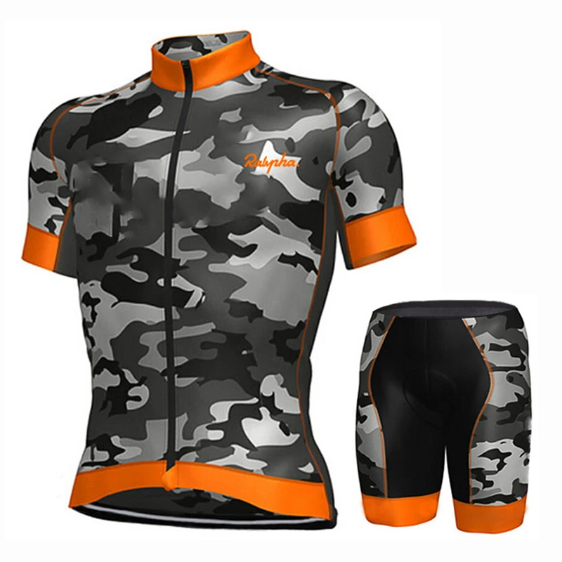 orange camo cycling shorts