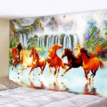 Beautiful Pentium Horse Decor Psychedelic Tapestry Wall Hanging Indian Mandala Tapestry Hippie Tapestry Boho Wall Cloth microfiber wall hanging boho mandala print tapestry