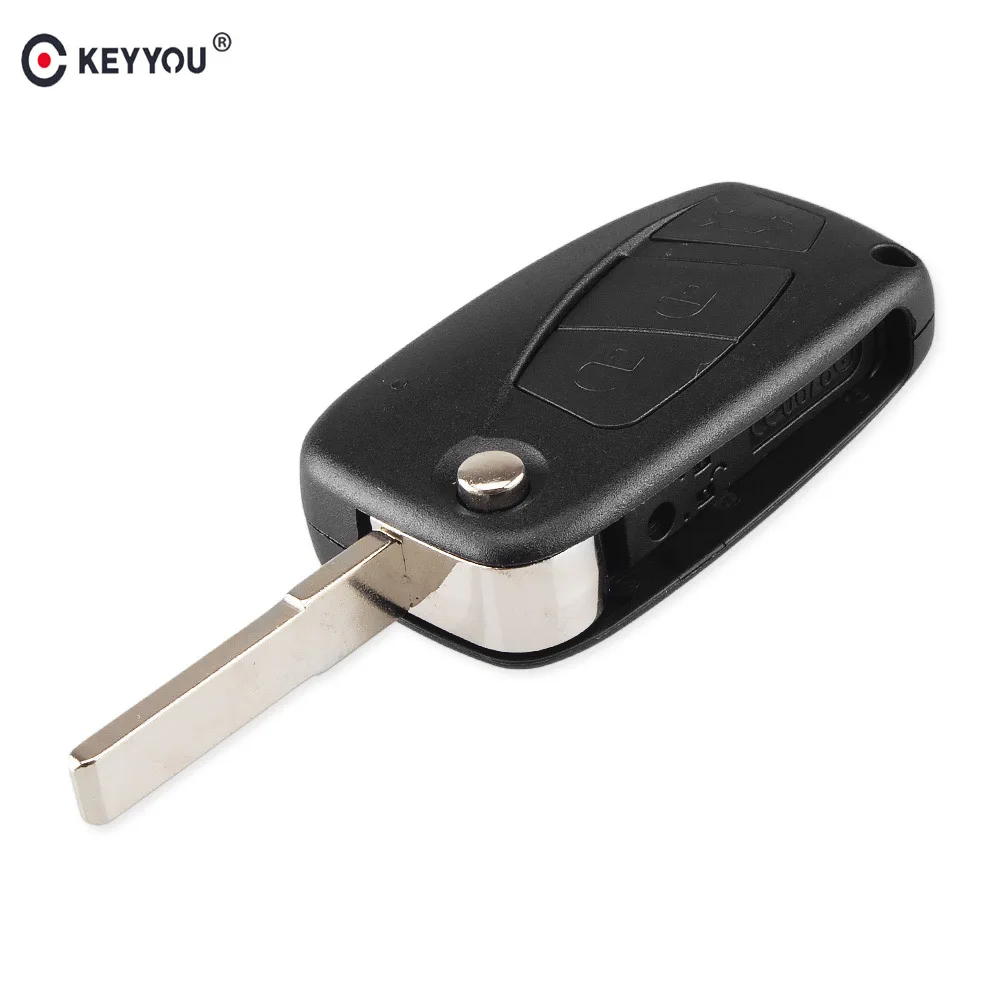 

KEYYOU 3 Buttons Flip Folding Remote Key Case Shell For FIAT Punto Ducato Stilo Panda Auto Car Key Shell Case Cover SIP22 blade