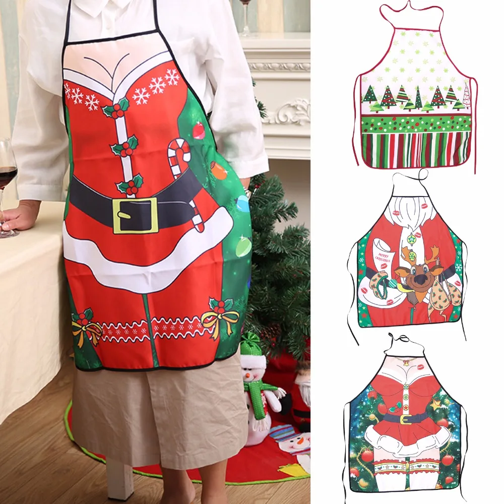 Christmas Aprons Xmas Decoration Aprons For Adults Women And Men Dinner Party Cooking Apron 