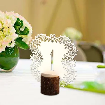 

Ourwarm 10pcs/set Rustic Wedding Table Number Table Cards with Wooden Holder Vintage Wedding Decoration Event Party Supplies