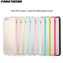 Fanaticism карамельный цвет Мягкий ТПУ гелевый силиконовый каркас+ Жесткий ПК матовая задняя чехол для iPhone 7 6 6 S Plus чехол 500 шт./партия