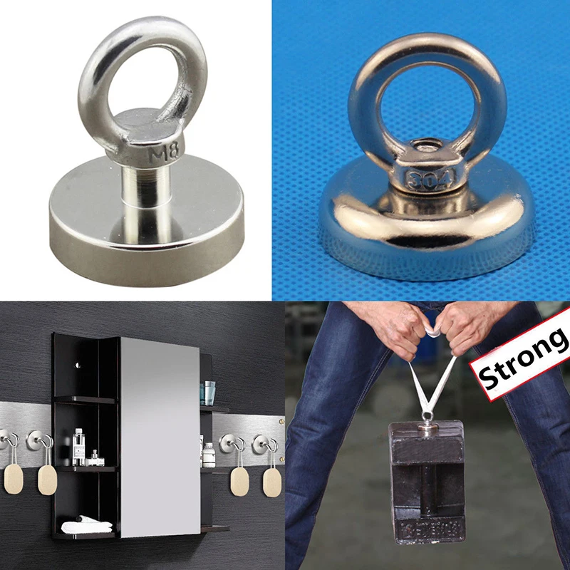 New Strong Handling Tools Recovery Magnet Power Hook Sea Fishing Diving Treasure Hunting Metal Detector Searching Rails afbeelding