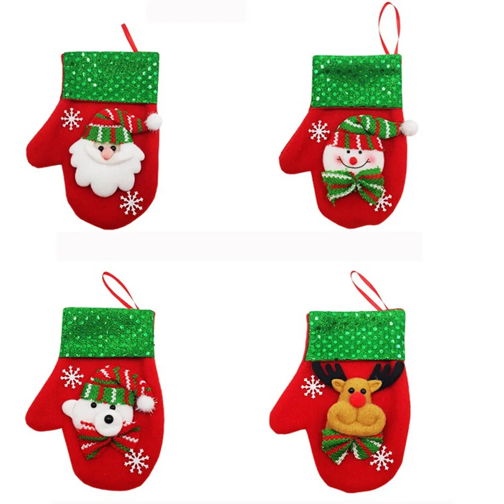 Christmas Tableware Covers Cute Gloves Knife Fork Bags Xmas Decor Snowman Kitchen Tableware Holder Pocket Dinner