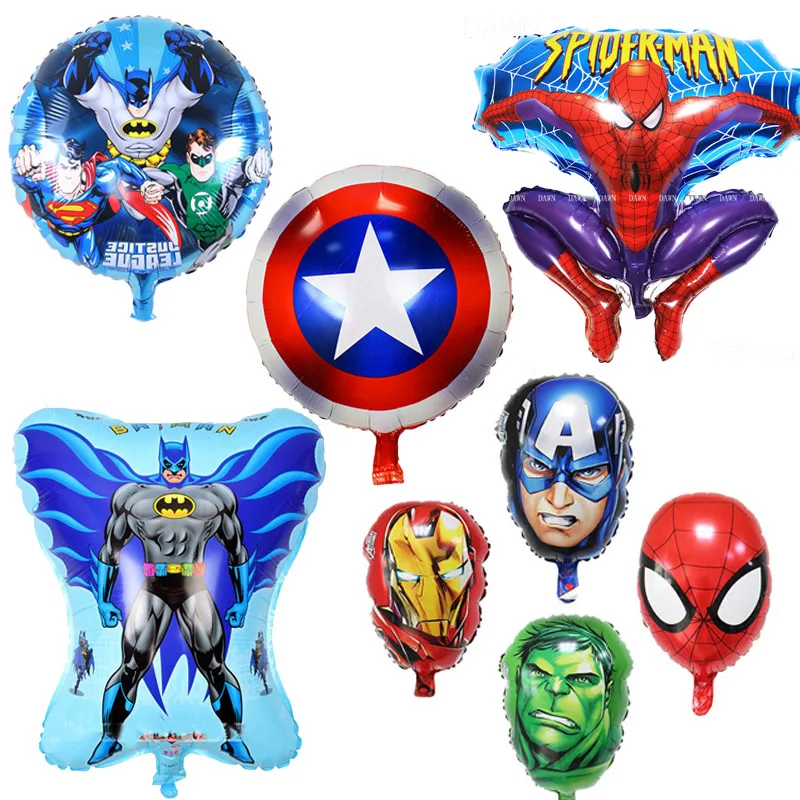 1 шт. воздушные шары супергероя, человека-паука, Мстителей, воздушный шар из фольги, Бэтмена, Супермена, Железного человека, украшения для дня рождения, детские товары