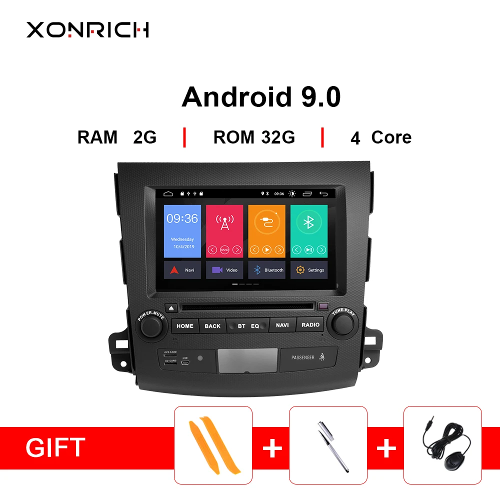 Top Xonrich 2 Din Android 9.0 Car Multimedia Player For Mitsubishi Outlander 2007-2011 AutoRadio GPS Navi DVD Head Unit AudioWifi 4G 0