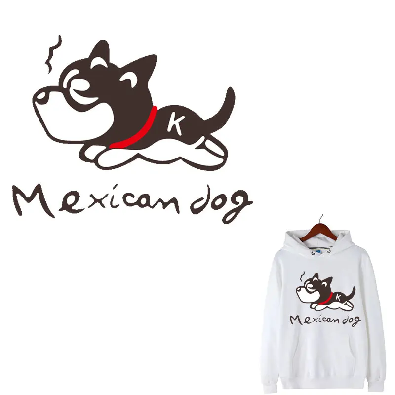 

Iron on Big Dog Patches Clothing Applications Heat Transfer Fusible Clothing Stickers cute Cat Badges Decor Diy T-shirt Print E